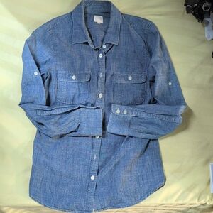Woman's J. Crew Indigo Chambray Shirt